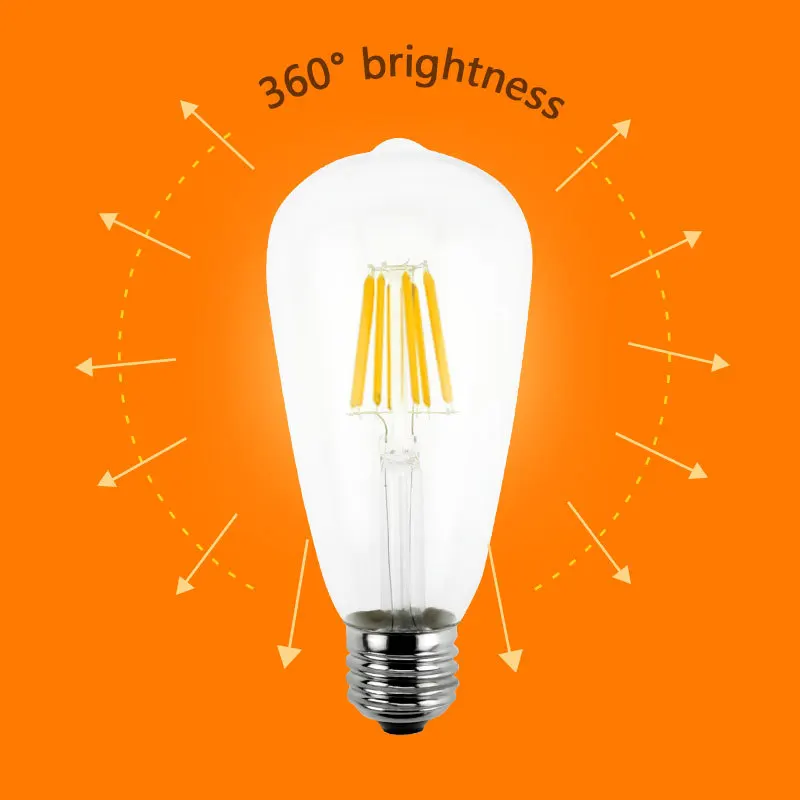 Regulable LED Retro Vintage Edison bombilla E27 W 2 W 4 W 6 W 8 W LED filamento de La Luz 220 V 240 V A60 antiguo Bombillas Lampada Led ampolla Regulable LED Retro Vintage Edison bombilla E27 W 2 W 4 W 6 W 8 W LED filamento de La Luz 220 V 240 V A60 antiguo Bombillas Lampada Led ampolla