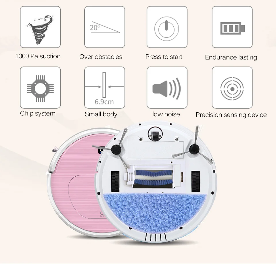 Prainskel FR-6S odkurzacz Автоматическая уборочная Швабра уборочная машина перезаряжаемый пылесос робот аспиратор для дома
