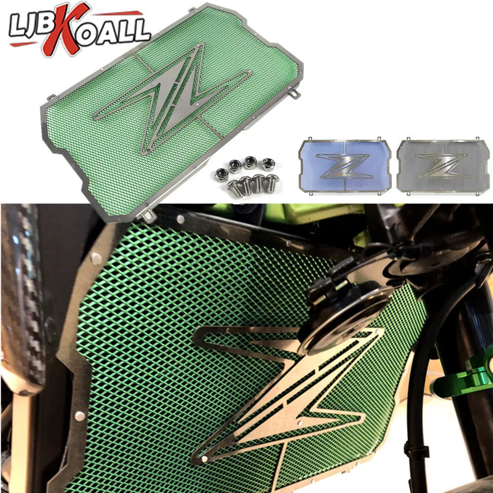 

Green Radiator Grille Cover Guard Stainless Steel Protection Protector For Kawasaki Z900 Z 900 2017 2018 Motorcycle Accessories
