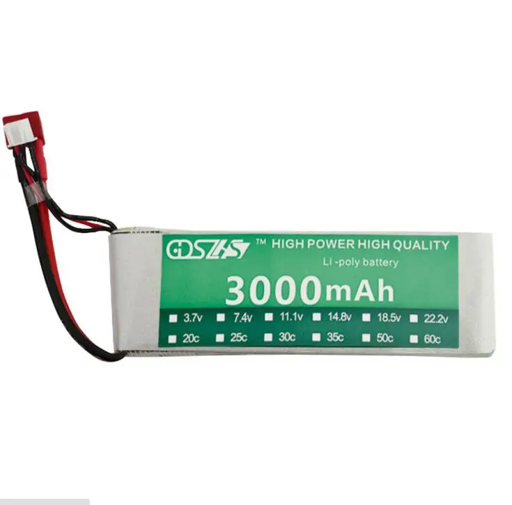 

1pc lipo 2s 7.4v 3000mah 2s 25C battery T plug polymer 30C for Model aircraft drones Remote control toys car rc quadrocopter kit