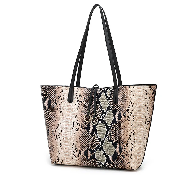 

Large Capacity Graffiti Tote Bag Women PU Leather High Quality Hand Bags 2019 New Fashion Serpentine Shoulder Bags Ladies sac