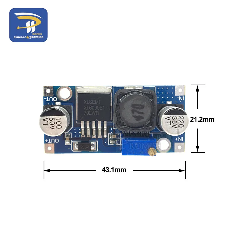 Фото XL6009 повышающий понижающий преобразователь, Регулируемый Модуль питания постоянного тока 20 Вт от 5-32 В до 1,2-35 в, высокая производительность, низкая пульсация №3
