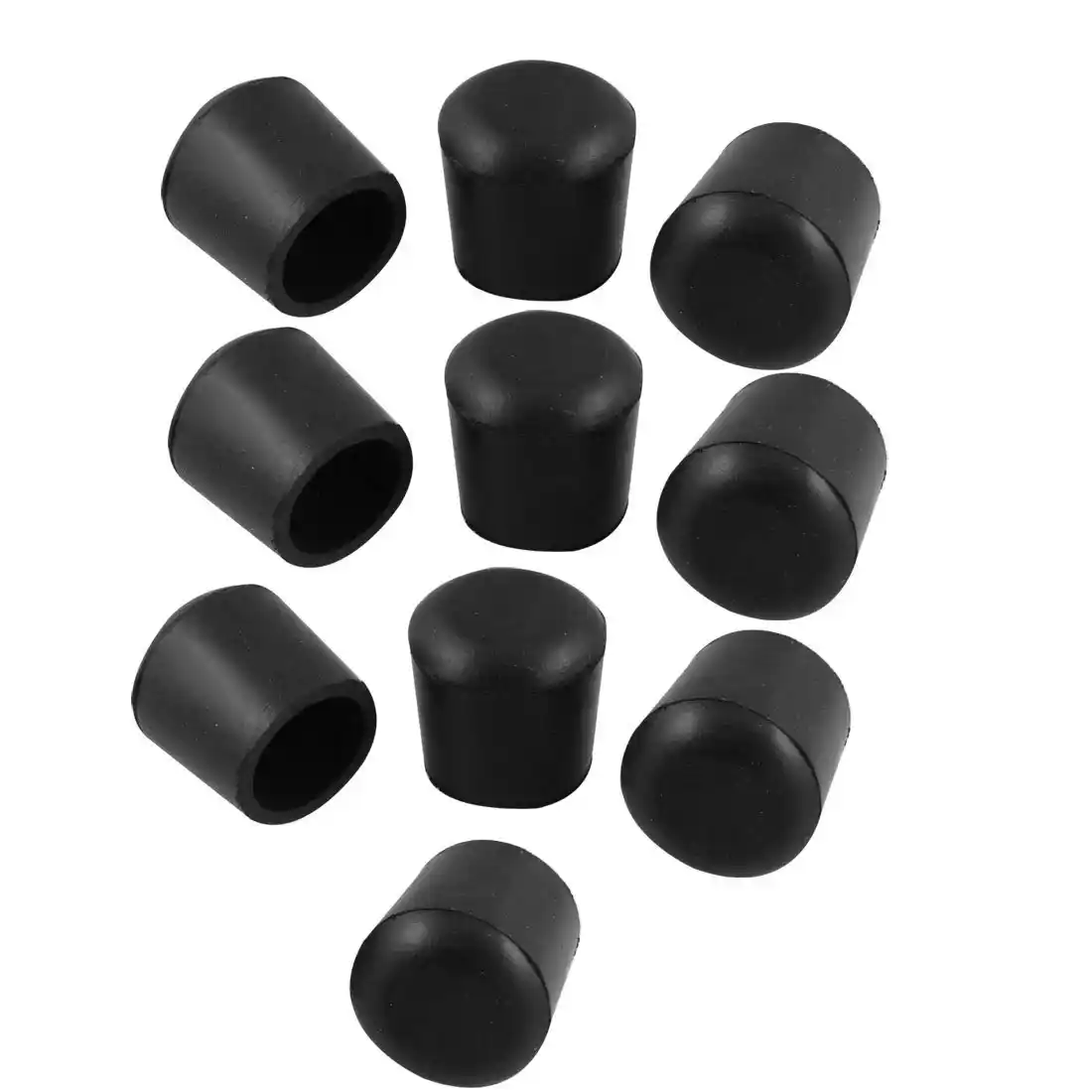 Black 10 Pcs 25mm Cone Shaped Dia Furniture Table Chair Rubber