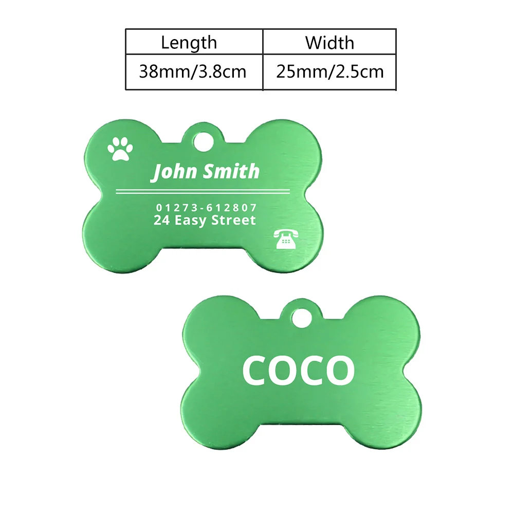 Personalized Dog ID Tags Engraved Metal Tag for Small Dogs Name Collar for Cat Puppy Pet Accessories Customized Name Tags 