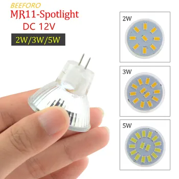 

BEEFORO 5X GU4(MR11) 2W/3W/5W 9/12/15 SMD 5730 270 LM Natural White/warm white MR11 LED Spot light Bulb DC12 V MR11 Led Bulb