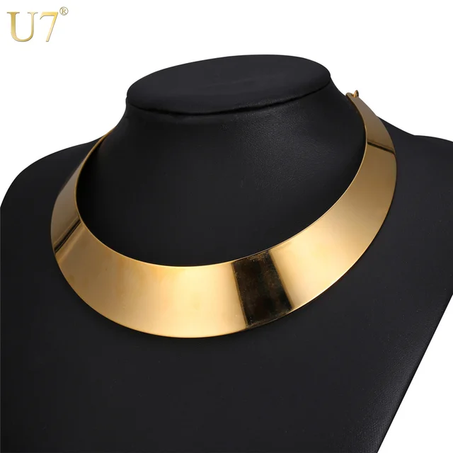 U7 Déclaration Femmes Collier Ras Du Cou Or Couleur Africaine En Acier