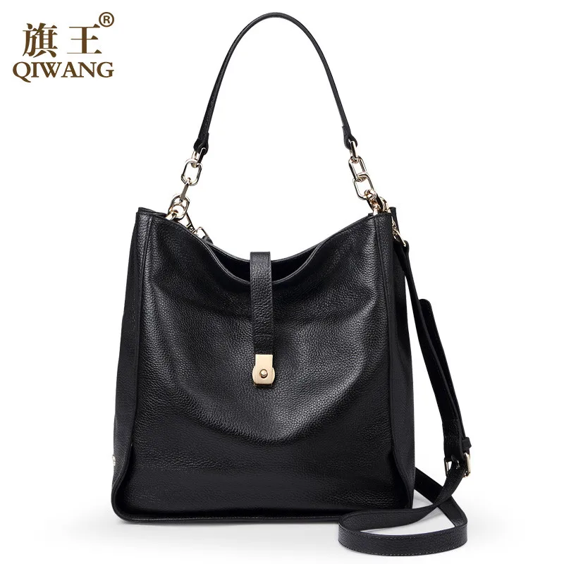 Soft Leather Women's Top-handle Bag Shoulder bag Genuine Leather Ladies Hand Bags Large Black Handbags for Women bolsa