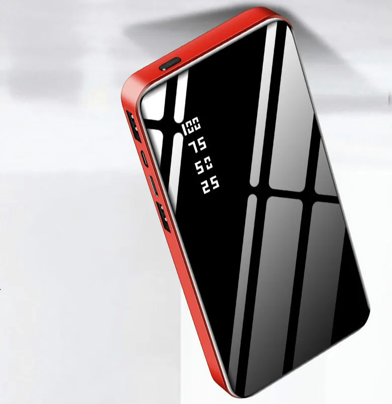 

Quick Mirror Powerbank Battery Charger 30000mAh LCDDual USB Power Bank For xiaomi iPhone X 8 7 6s huawei p20 lite