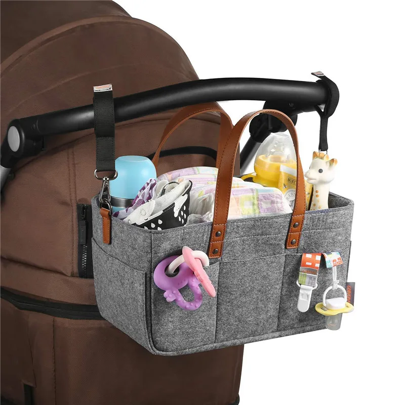 

Baby Diaper Caddy Organizer Reusable Soild Color Wet/Dry Bag Portable Mummy Nursery Storage Nappy Bags Toys Nursing Tote Bags