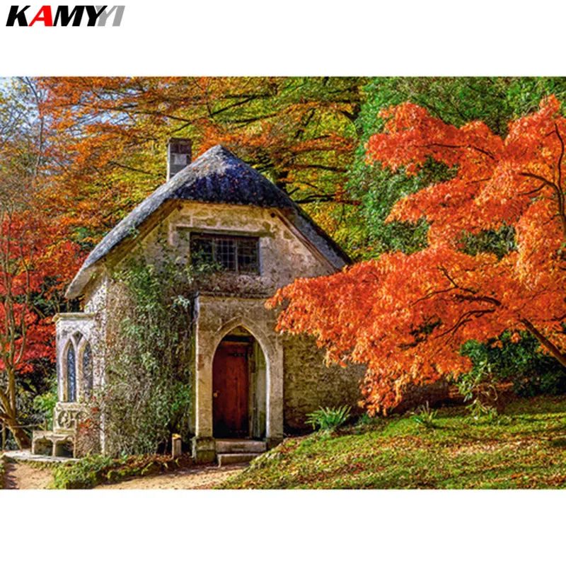 

5D DIY Diamond Embroidery Autumn & Small Stone Room Diamond Painting Cross Stitch Mosaic Full Square/Round Diamond Decor XY1