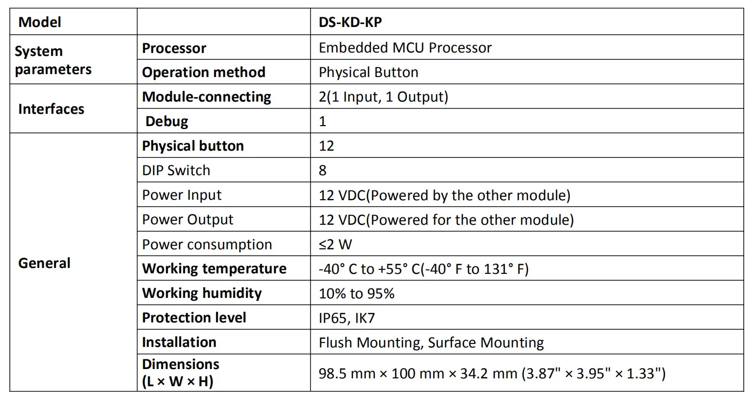 DS-KD-KP модуль клавиатуры для DS-KD8003-IME1, ip-дверной звонок, части видеодомофона, части контроля доступа, части дверного звонка