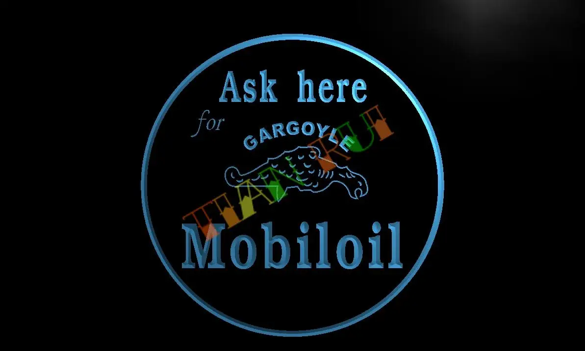 LG106- Mobiloil светодиодная неоновая световая вывеска поделки для домашнего декора |