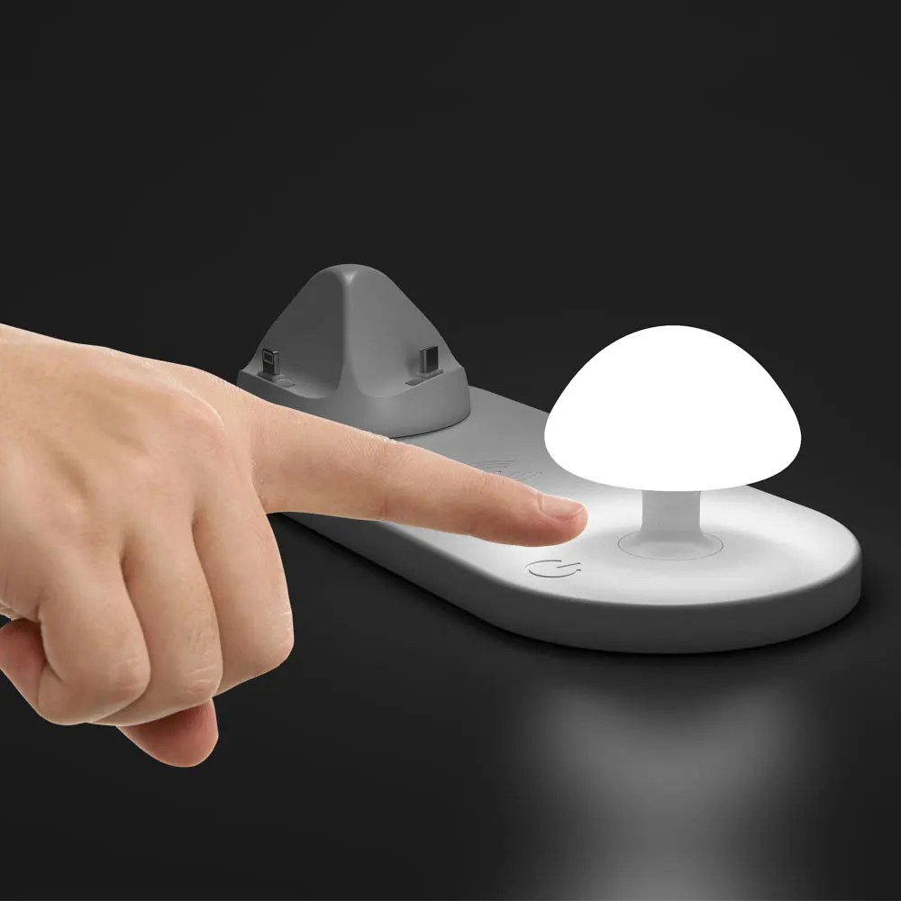 Ascromy Mushroom Led Lamp Fast QI Wireless Charger Stand Dock Stand For Apple iPhone XS Max X XR 8 Plus 7 Samsung S9 S8 S7 edge (7)