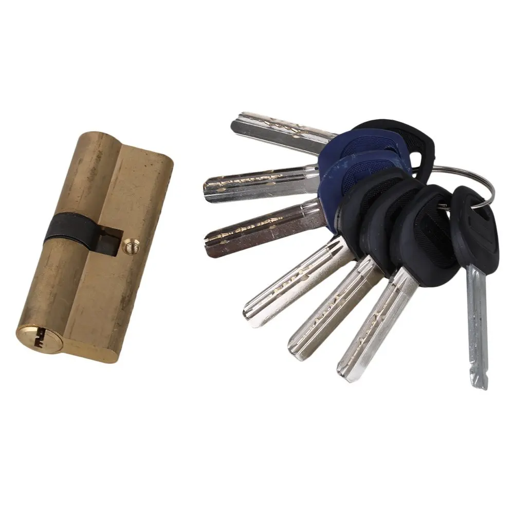 Thumb Turn Euro Profile Cylinder Barrel Lock Brass Satin Nickel Finish 75mm With 7 Keys | Обустройство дома