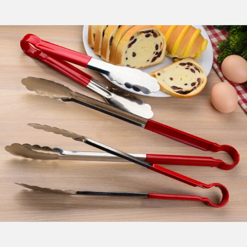 

BBQ Tongs Kitchen Food Tongs Non-slip Heat-Resistant Handle Barbecue Clip Clamp Stainless Steel Food Tongs