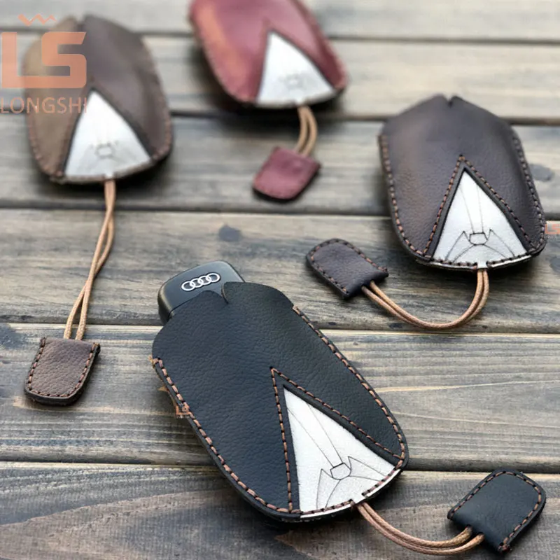 

New 100% Genuine Leather Man Car Key Case Key bag Key Cover Car Key Shell For HONDA KIA TOYOTA Chevrolet Buick HYUNDAI NISSAN