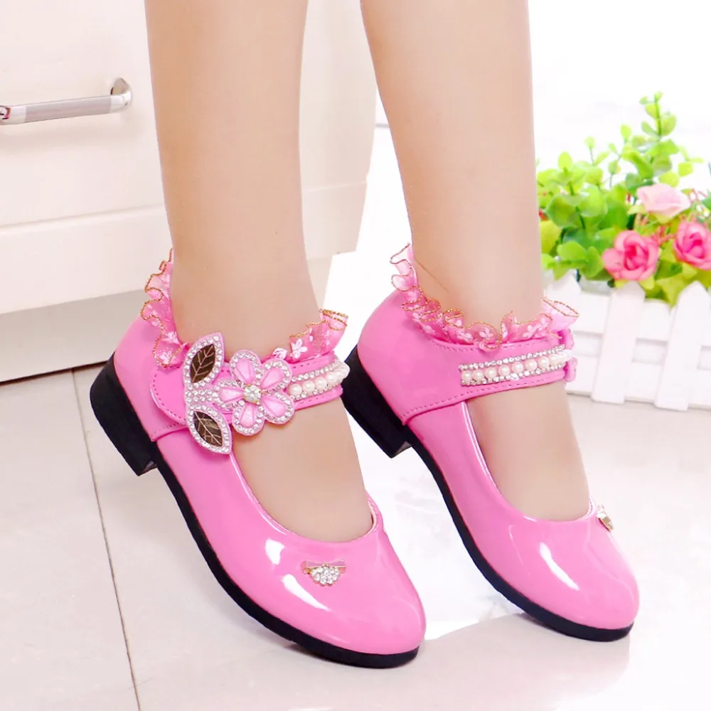 2019 girl crystal pearl sandals princess shoes sandals kids sneakers girls shoes jelly sandals summer sandals for girls 40J23 (4)