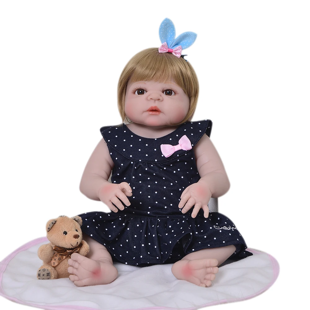 

Fashion Dolls Reborn Babies 23'' Silicone Vinyl Full Body Baby Girl Baby Reborn Baby Toys For Kids Birthday Gift