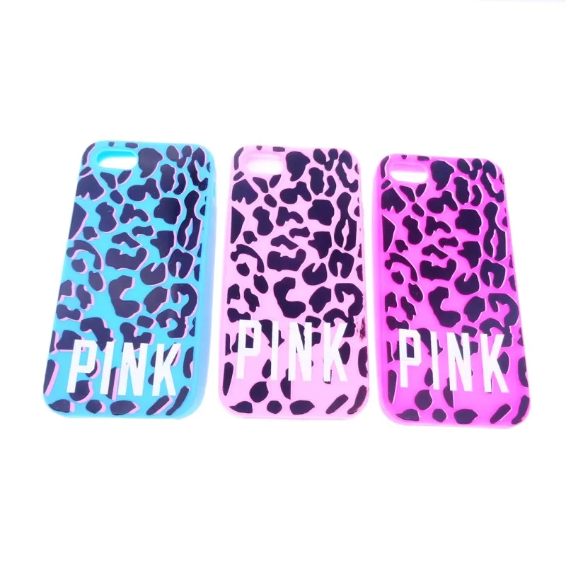 

Sales Promotion Price Fashion Leopard Print Patterned PINK Stripe Soft Silicone Phone Cover Case for iPhone 5 5S 5G