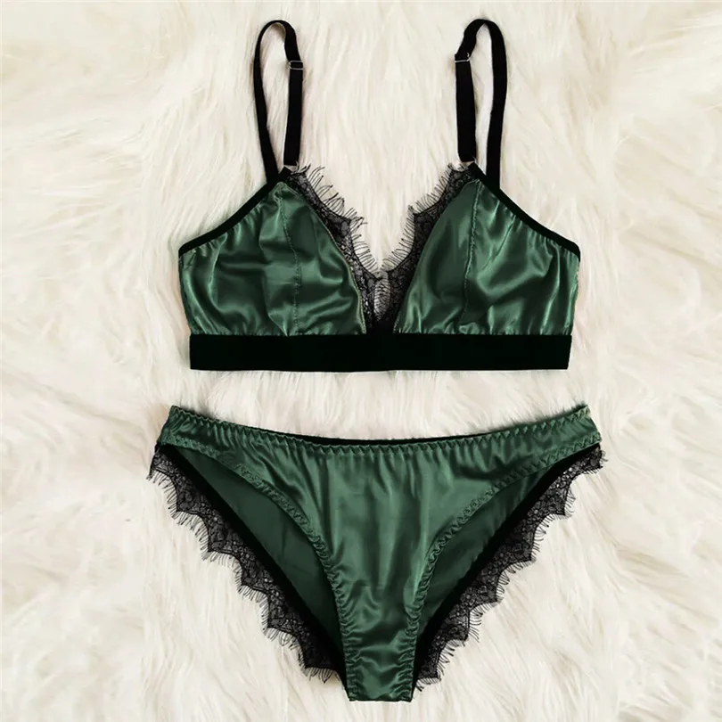 Fashion Women Summer Sexy Satin Lace Lingerie Casual Daily Nightwear Patchwork Sleepwear Lingerie Underwear Sleepwear Set #4A22 (11)