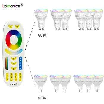 

Mi Light Dimmable Led Bulb 4W MR16 GU10 RGB CCT(2700-6500K) led Lamps Indoor Decoration + 2.4G RF LED Remote Control