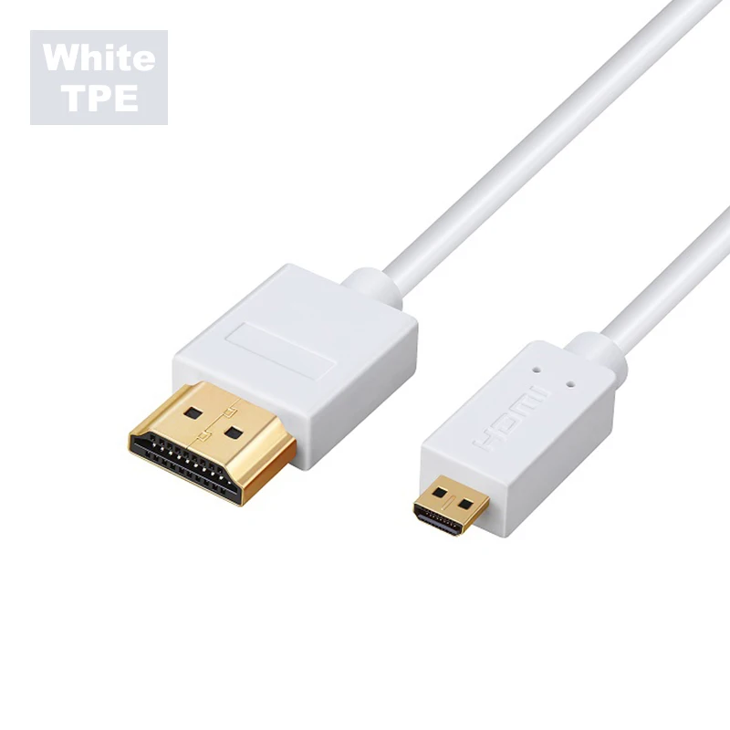 Lungfish микро HDMI к HDMI кабель 2,0 3D 4k 1080P Высокоскоростной HDMI кабель адаптер 1 м 1,5 м 2 м 3 м для HDTV PS3 xbox PC камеры - Цвет: white