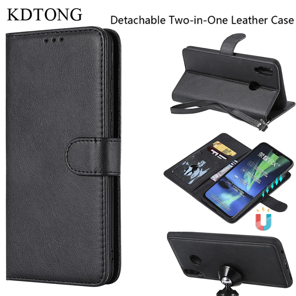 

Leather Case For Huawei Honor 8X Case Detachable Two-in-One PU Leather Magnetic Wallet Cover For Huawei Honor 8X Case Cover Capa