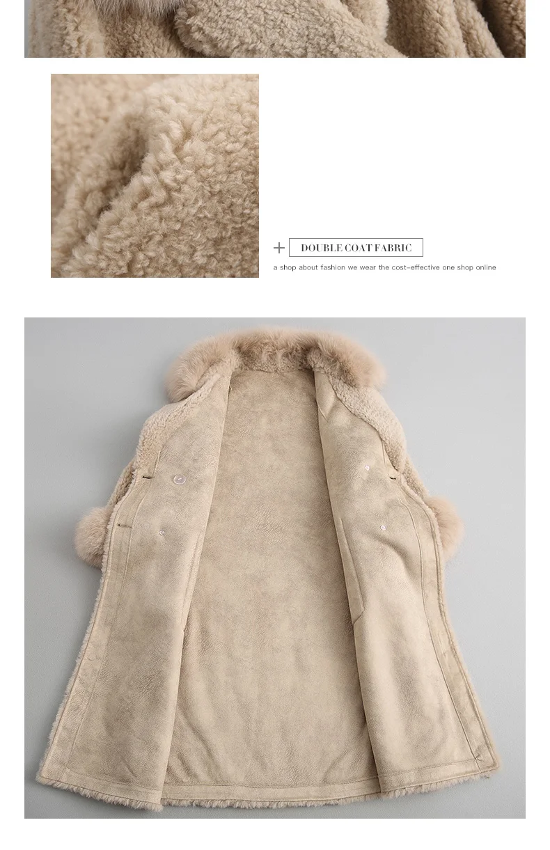 Шерстяное пальто высшего качества с воротником из лисьего меха шерстяное пальто осень-зима женская одежда корейское винтажное пальто из натурального меха