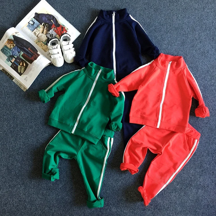 

Children Girl Boy Sport Suit 2017 New Spring Zipper Jacket + Pants,2pcs Kids Clothes Set Outfits
