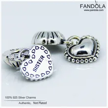 925 стерлингового серебра Шарм моя специальная сестра Висячие шарики оригинальные Подвески браслет бусины в форме сердца для изготовления ювелирных изделий