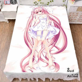 

Japanese Anime Hatsune Miku Snow Miku Bed sheet Throw Blanket Bedding Coverlet Cosplay Gifts Flat Sheet cd030