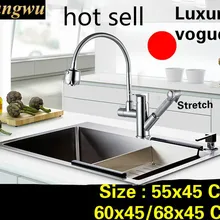 Роскошная кухонная ручная раковина одинарная мойка vogue, 304 нержавеющая сталь,, 55X45/60X45/68x45 см