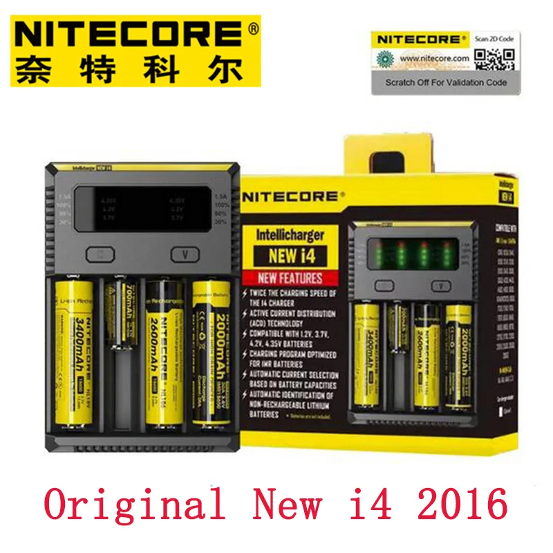 original nitecore new i2 new i4 intellicharger universal charger for 18650 18350 26650 rcr123a original nitecore new i2 new i4 intellicharger universal charger for 18650 18350 26650 rcr123a