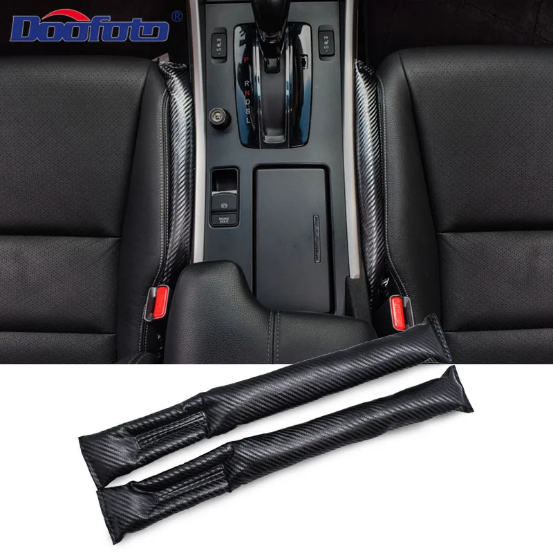 

Doofoto 2x Seat Gap Filler Leak Proof Strip Car Accessories Interior Carbon Fiber Styling For LADA Renault Opel OPC Mazda BMW