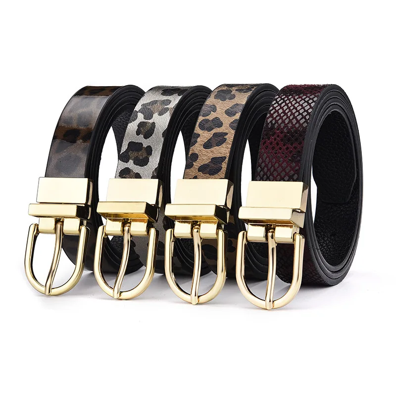 Women's Strap Casual All-match Women Brief Pu Leather Belt Women Strap Leopard Print Belts Top Quality Jeans Belt