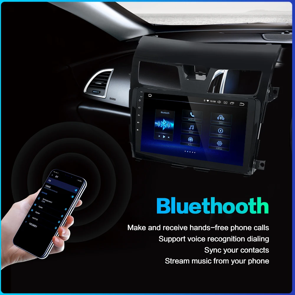 Top Fongent 10.2" Car 1 Din Auto Radio Android 9.0 for Nissan Teana Altima 2013 2014 2015 Support Steering Wheel Control HDMI 3