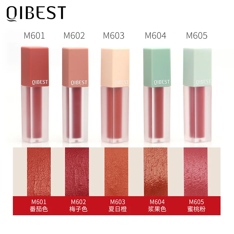 

QIBEST 5colors/lot Lipgloss Sexy Liquid Lip Gloss Matte lip gloss Matte liquid Long Lasting Waterproof makeup Beauty cosmetic