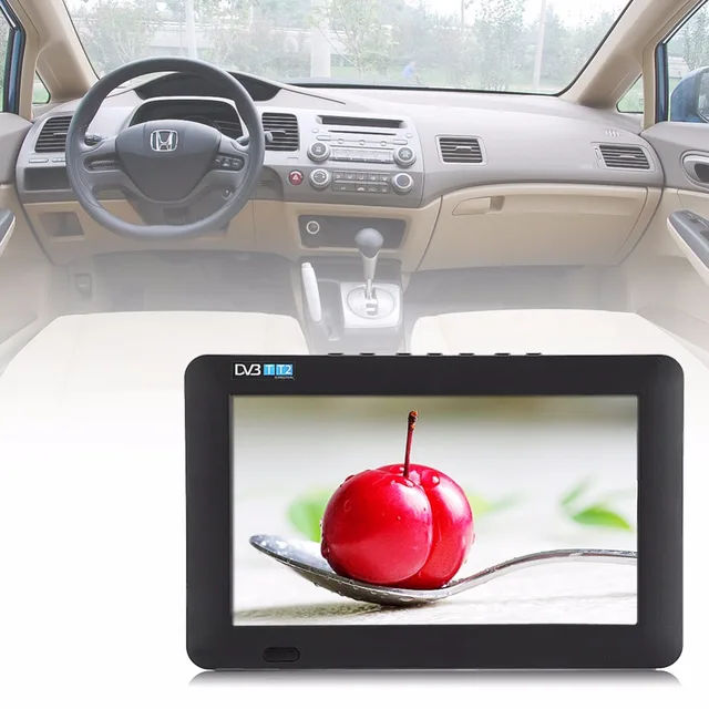 9inch Portable Car TV Television DVB-T-T2 Digital Car TV With Antenna AV USB MP3 MP4 TV Program Recording Color TFT LED PVR