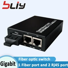 Bliy 20 км гигабитный 1 двойной волоконный 2 ethernet медиаконвертер 1G2E Ethernet переключатель волоконный переключатель поэ совместимый с mikrotik