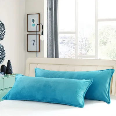 45*120 см 45*150 см двойная фланелевая наволочка для зимы сплошной цвет длинная домашняя наволочка постельное белье, Наволочка на подушку одна штука/Лот синий - Цвет: Blue