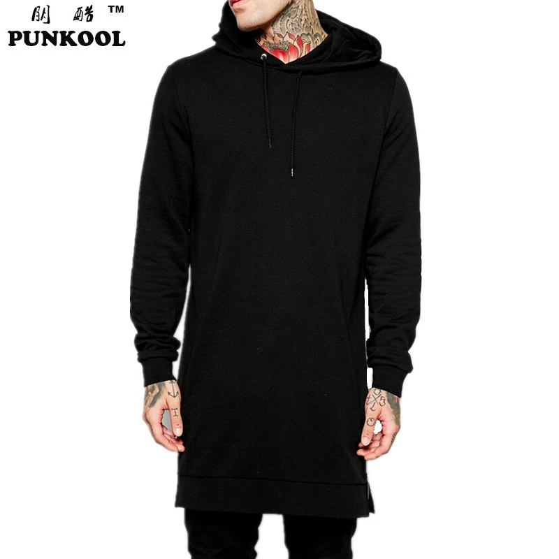 Hot Men's Long Line Hip Hop Zipper Hoodie Sweatshirts Jacket Pullover Hot Men's Long Line Hip Hop Zipper Hoodie Sweatshirts Jacket Pullover