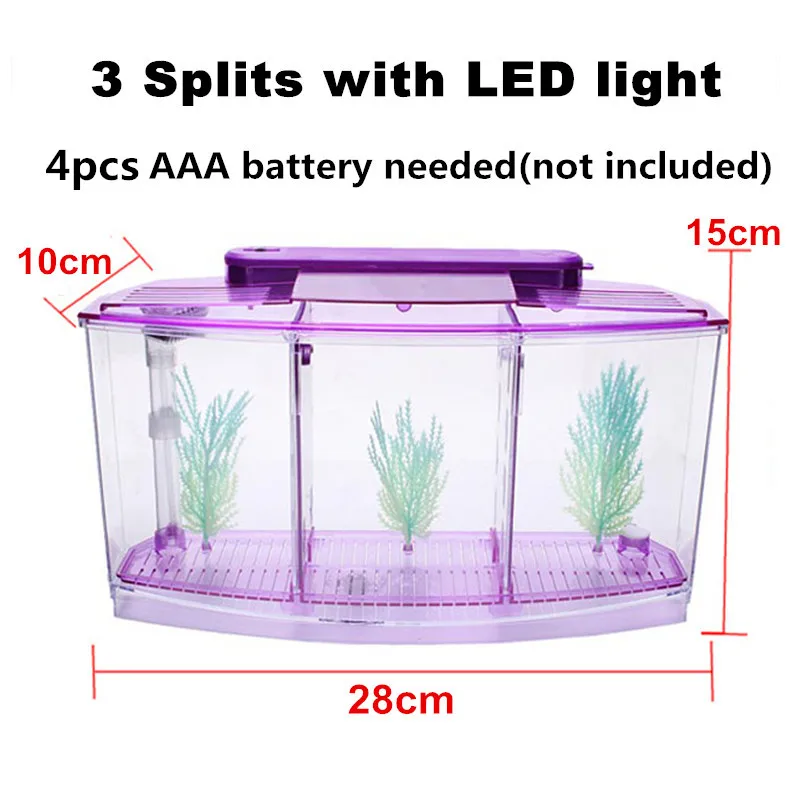 acrylic 3 splits aquarium