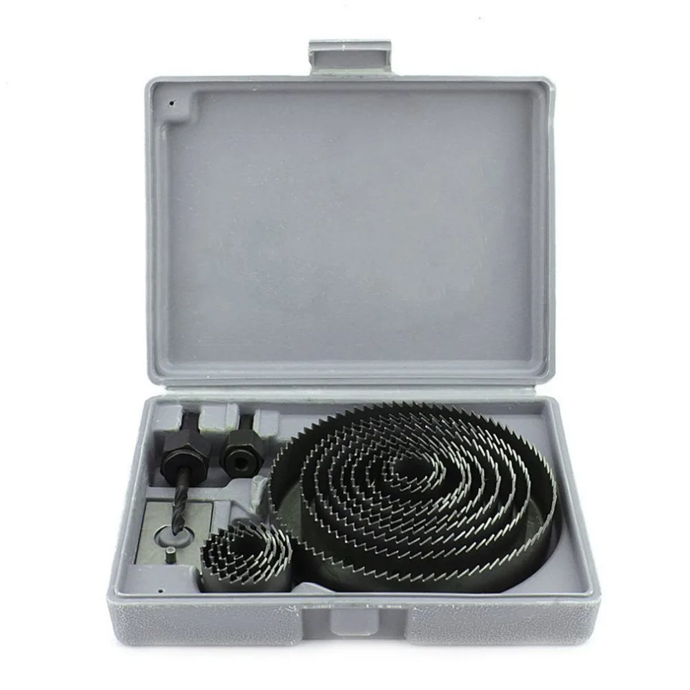 

16 in 1 Hole Saw Drill Bit Cutter Set Holesaw Kit For Aluminum Sheet Plastic Wood (F22-16) 3/4" 7/8" 1" 1-1/4" 2" 3" 4" 5