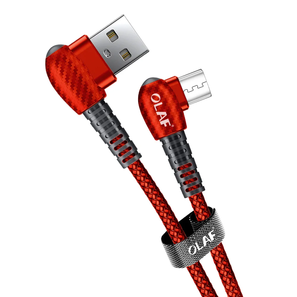 Олаф 2.4A Micro USB кабель 90 градусов кабель для передачи данных для samsung huawei LG Xiaomi Redmi Android планшет Microusb Быстрая зарядка