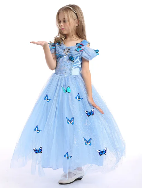 fazer o dote da cinderela tutu vestido maxi borboleta kid cosplay