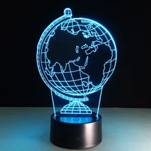 Acrylic Art Stereo Nightlight Tellurion LED 3D Lamp USB Remote Touch Switch 7 Color Change Living Room Decorative Lamp