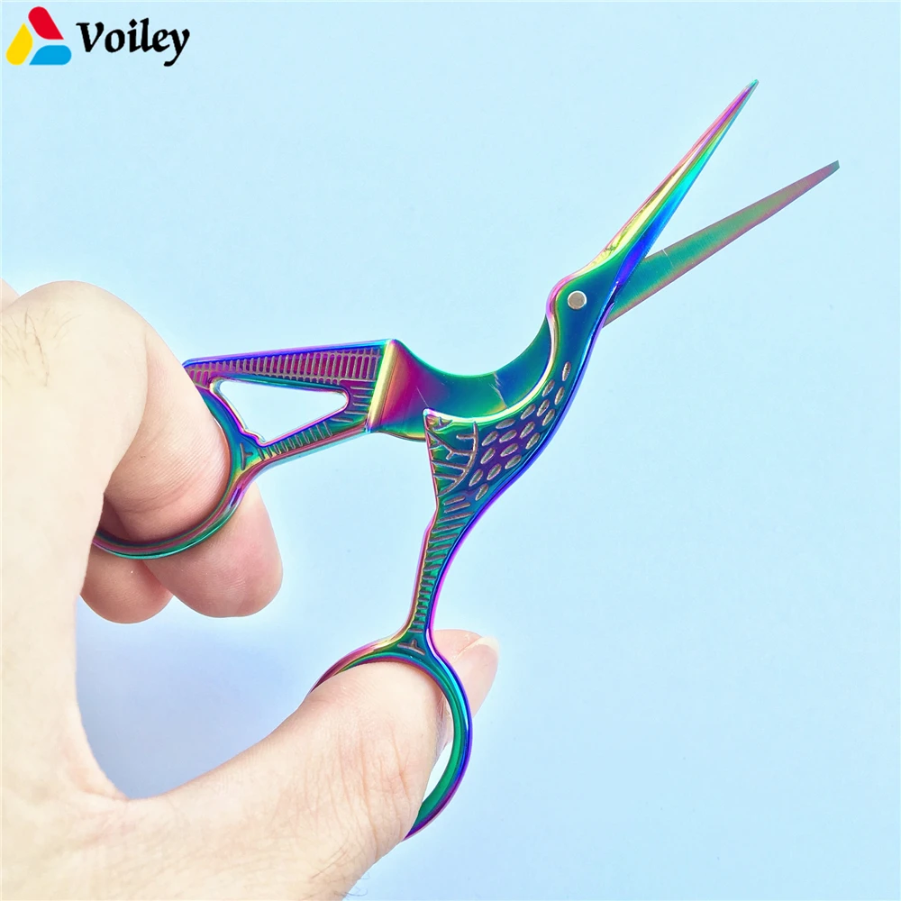 

VOILEY Hot Vintage Scissors 1 Pcs/set 9 Styles Guitar / Heron Egret Sewing Scissors for Sewing and Needlework Craft Scissors,Q