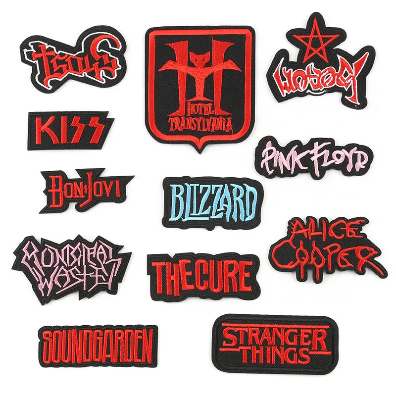 

Computer embroidery new cloth label adhesive patch posted spot English letter badge cloth stickers custom models