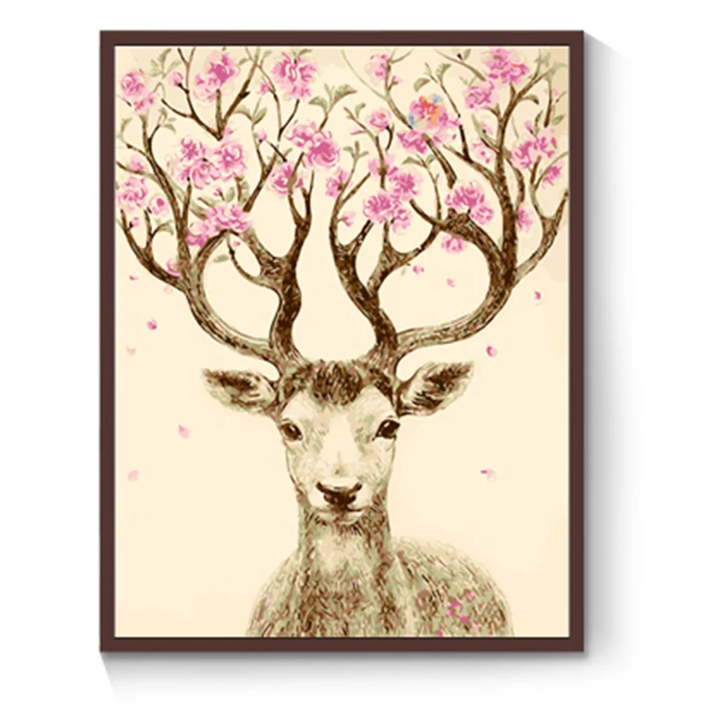 

Deer Tree Flower Hand Made Paint High Quality Canvas Beautiful Painting By Numbers Surprise Gift Great Accomplishment