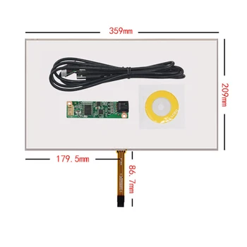 

15.6inch 4Wire Resistive Touch Screen Panel Hard Glass with USB Controller kit For 15.6" Laptop 359x209mm
